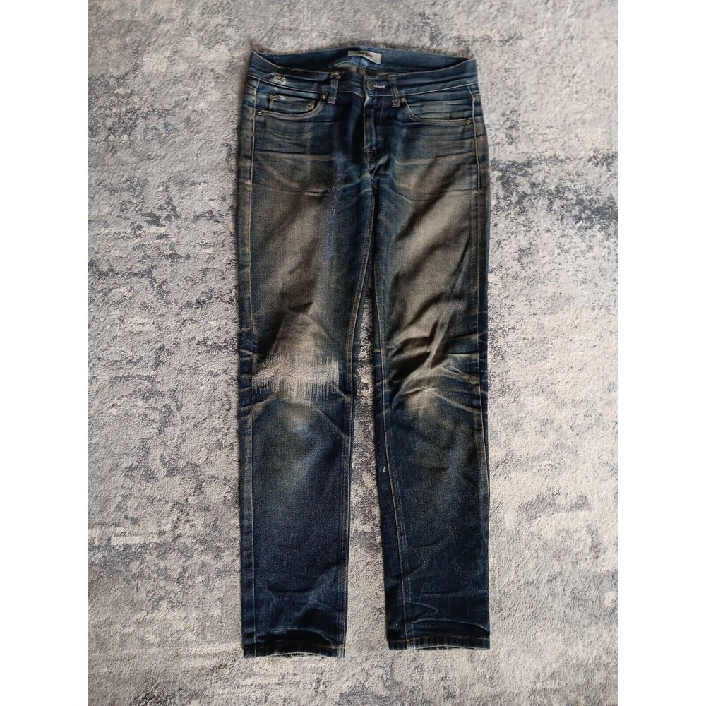 Acne Mens Straight Jeans Size 29/31 Blue Denim 5 Pocket Design Distressed Grunge